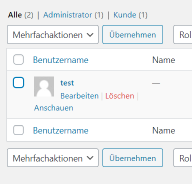 Delete action for a WooCommerce customer in WordPress